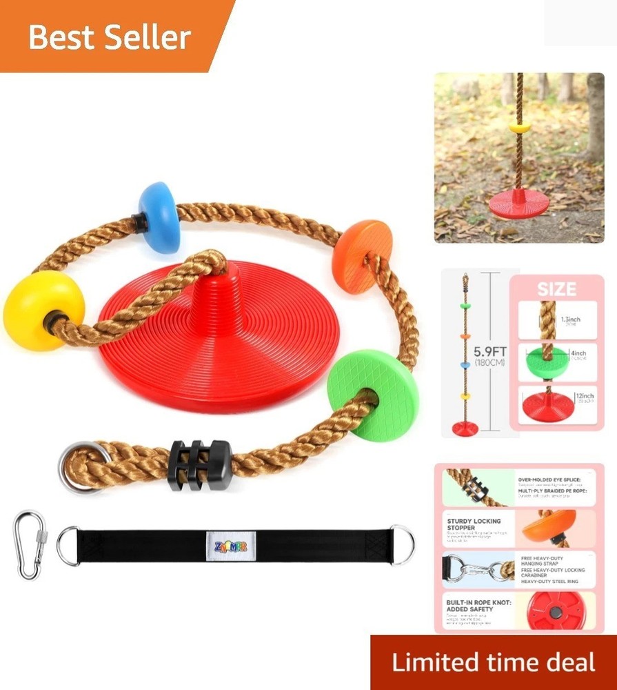 Climbing Rope Tree Swing with Platforms and Disc Swing Seat Set Outdoor Playg…