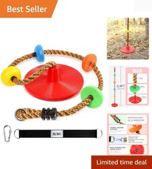 Climbing Rope Tree Swing with Platforms and Disc Swing Seat Set Outdoor Playg…