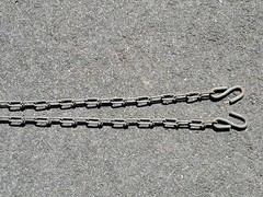 Pair Vintage 8ft Swing Playground Swingset Chain Outdoor S Hook Galvanized Steel