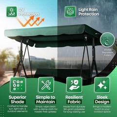 Replacement Canopy for 2 Seat Outdoor Swing 75 inch x 52 inch Swing Canopy