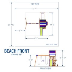 Beach Front All Cedar Wooden Swing Set