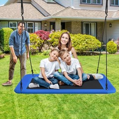 60″ Kids Giant Tree Rectangle Swing 700 lbs w/ Adjustable Hanging Ropes Blue