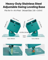 VEVOR Swing Set Brackets 4 Pack Heavy Duty Leveling Hardware on Uneven Ground