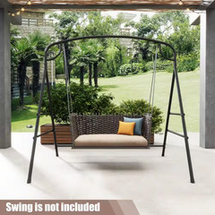 71 In. Metal Patio Swing Stand with 2-Ring Design and Double Side Bars