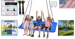 XL Rectangle Tree Swing – 700lb Capacity, Waterproof – Blue
