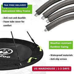 HeyZoo 48 inch Tree Swing, Larger Saucer Flying Swing for Whole Family, 900lbs W