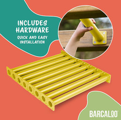 Playground Equipment Monkey Bars Playset Attachment – Set of 8 Yellow Powder Coa