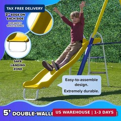 Royal Fun Metal Swing Set for Kids Ages 3-8 with 2 Swings, Standing Swing, Glide