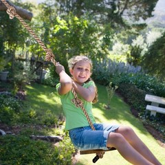 Adjustable Wooden Round Disc Rope Swing 51”-73” with Snap Hook & Felt Protectors