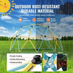 Uimoso 10FT Climbing Dome Geometric Jungle Gym for Kids Ages 3-10