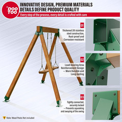 Stainless Steel Heavy Duty Swing Set Bracket Kit – 2 Pack with Hardware