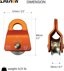 Ekat Micro Aluminum Side Swing Pulley, Backyard Zipline, Trolley