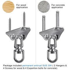 SELEWARE Stainless Steel Swing Small, Silver2 – 360° Hanger ( 2 Pack )