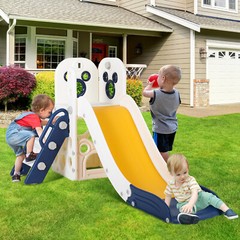 Kids Slide Toddler Climber Playset W/ Basketball Hoop Outdoor Indoor Playground