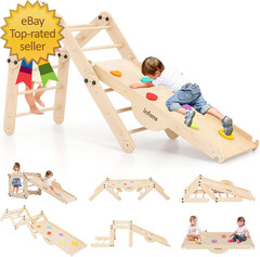 12 in 1 Climbing Toys for Toddlers Upgrade Wooden Montessori Foldable Triangle