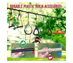 50FT Ninja Warrior Obstacle Course for Kids w/ 10 Ninja Course Obstacles 250lbs