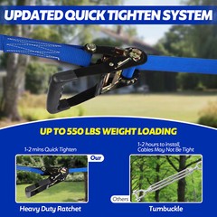 160FT Zipline for Backyard Kids and Adults -Up to 400 lbs Outdoor Zip Lines Kits
