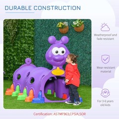 Caterpillar Climbing Tunnel for Kids Play Structure for 3-6 Years Old, Purple
