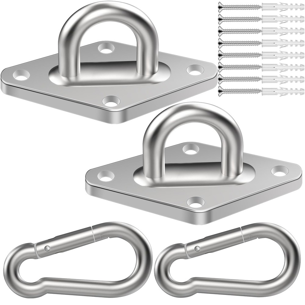 Hammock Hooks 2 Pack, Heavy Duty Hammock Hanging Kit, M8 304 Stainless Steel …