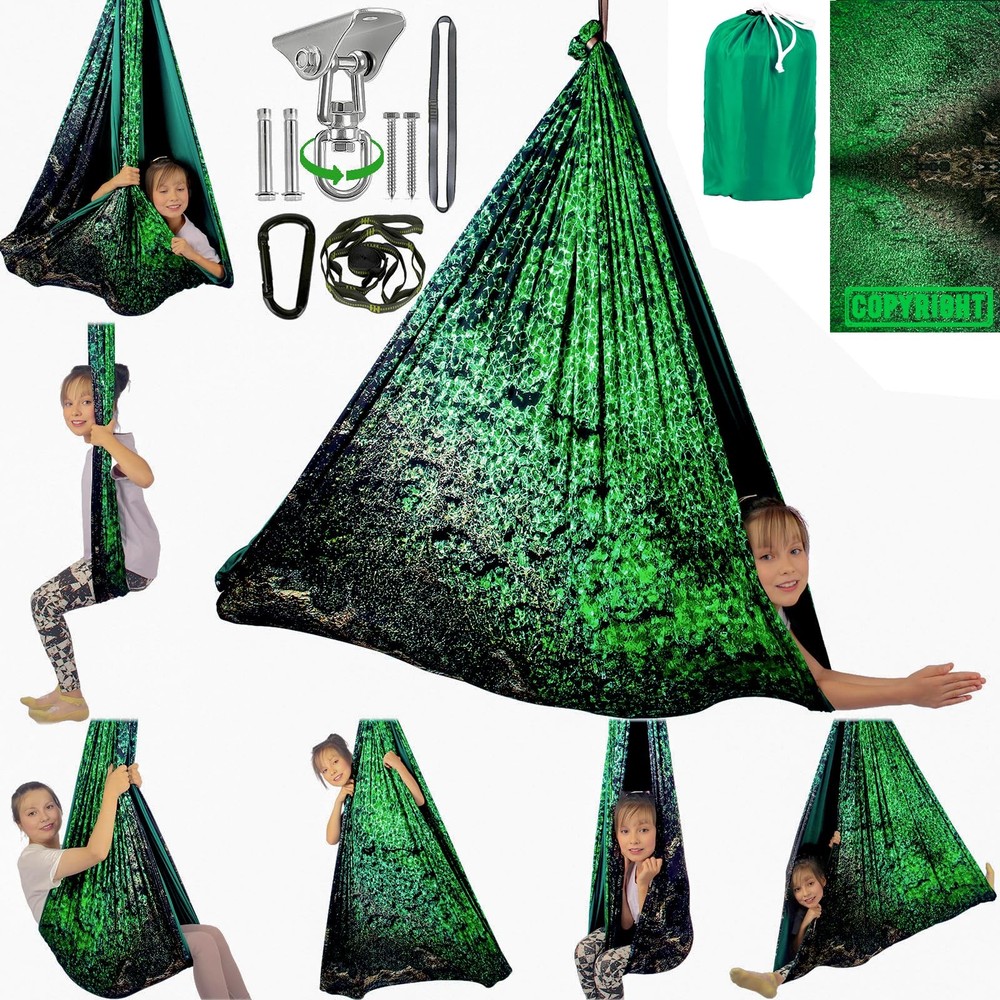 HiCamer Sensory Swing 300lbs Indoor Outdoor Cuddle Swing Crystal Green