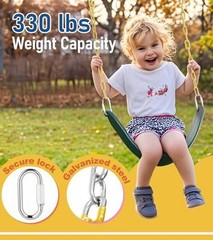 Heavy Duty Swing Seat, Kids Swing with 66″ Rust-Resistant Chains, 1 Pack Green