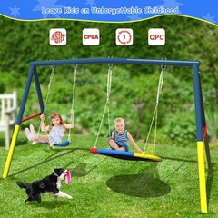 Color Swing Set for Backyard,Swing Heavy Duty 440lbs Metal Outdoor Swing Stand