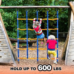 Outdoor Climbing Net for Kids – Portable Ninja Rope Ladder & Monkey Bars for Jun