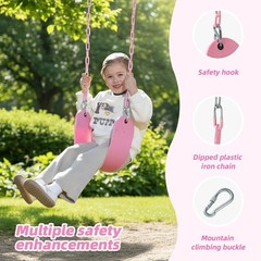2 Pack Pink Swings Seats Heavy Duty 66 Inches Chain Plastic Coated – Playgrou…