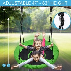 SereneLife Saucer Swing with Tree Hang Kit, 40” Outdoor 40″ Saucer, Green