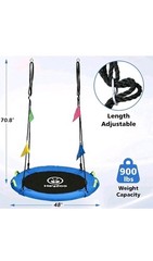 48 Inch Saucer Tree Swing UV Resistant Textilene Fabric Endless Fun Enjoyment