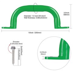 10” Metal Green Playground Handles Pack of 2, Outdoor Playset Safety Handles…