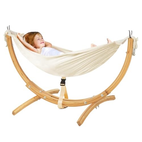 Wooden Hammock with Stand for Kids 3-5 Years (Height Wooden Hammock With Stand