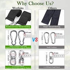 Tree Swing Hanging Straps Kit (Set of 2) – 3FT/8FT/10FT/20FT/Heavy 30FT Black