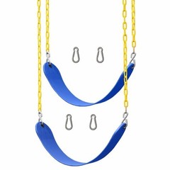 Juegoal 2 Pack Heavy Duty Swing Seats w/ 66” Coated Chains & Snap Hooks – Blue