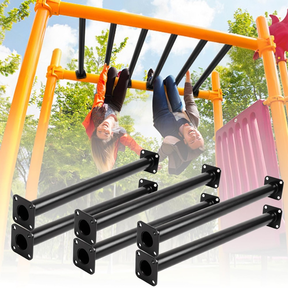 6 Pcs 16.5″ Black Outdoor Monkey Bars for Playground|