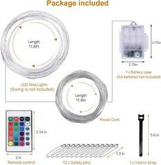 16-Color LED Outdoor Swing Rim Light – Waterproof, Remote Control, Easy Insta…