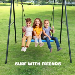 Metal Swing Set with 60″ Large Platform Swing for Backyard Kids Adult Heavy Duty