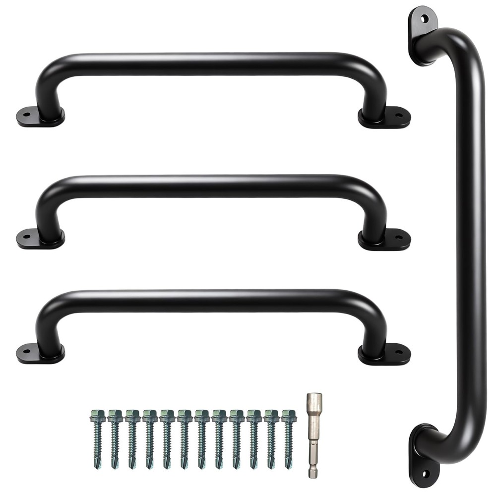 4 Pack Black 17”Metal Playground Safety HandlesFor Indoor & Ourdoor
