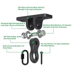 Heavy Duty Black Swing Hangers, 2400LB Capacity One-Piece Cast Iron Porch Swi…
