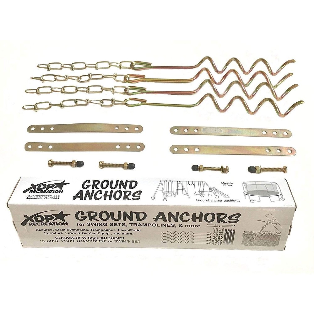Metal Ground Anchor Kit – 4pcs Auger-Style 12 3/4″ ea. All Hardware Bronze