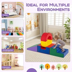 5 Pieces Foam Climbing Toys, Colorful PU Leather Climbing Blocks for Toddlers