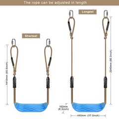 Non-Slip Plastic Swing Seat, Heavy Duty Tree Swing Set with Adjustable Rope &…
