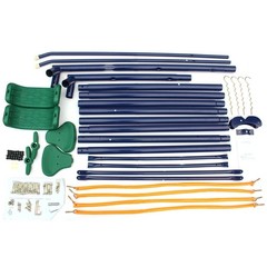 2 in 1 Toddler Swing Set w/ Belt Swing & Glider, Blue, for Backyard Outdoor Play