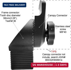 Frame Mounted Connector for Mainstays Oversized Double Zero Gravity Swing, 2.28″