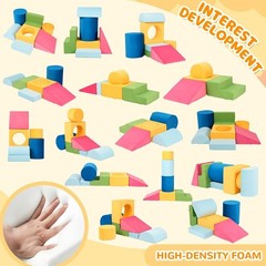 Toddler Climbing Toys Indoor, 7-Piece Colourful Foam Climbing Blocks, Soft Pl…