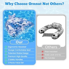 Ornnut XL/L Pool Floats, 3Pack/4Pack Inflatable Pool Floats Adult & Kids,