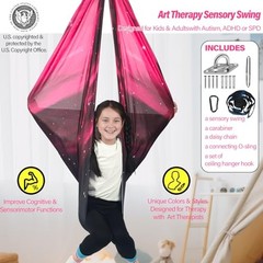 Sensory Swing for Kids Holds up to 300lbs Indoor & Outdoor Therapy Space Pink