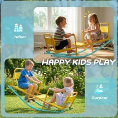 Qaba 2 in 1 Teeter Totter Seesaw for Kids Age 3-8 for Indoor Outdoor