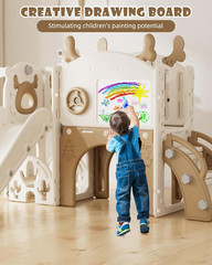 12 in 1 Toddler Slide, Kids Indoor Slide for Toddlers 1-3, New Upgrade with Golf