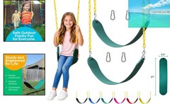 2-Pack Outdoor Swing Replacement Kit with Heavy Duty Chains – Safe & Durable